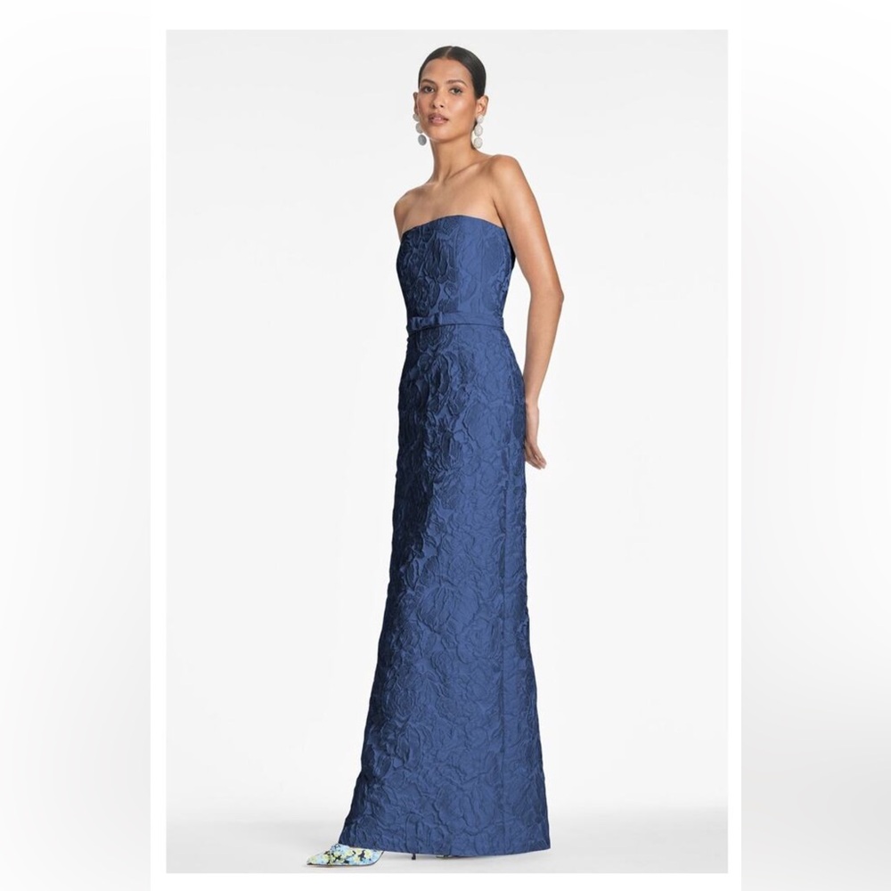 Sachin Babi Jacquard Strapless Sophia Gown Sz 0/2 Midnight NWOT
